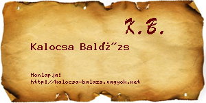 Kalocsa Balázs névjegykártya
