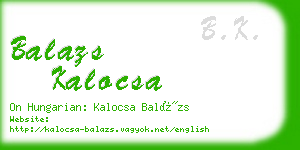 balazs kalocsa business card